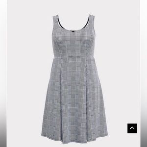 Torrid Houndstooth Skater Scuba Dress 1X